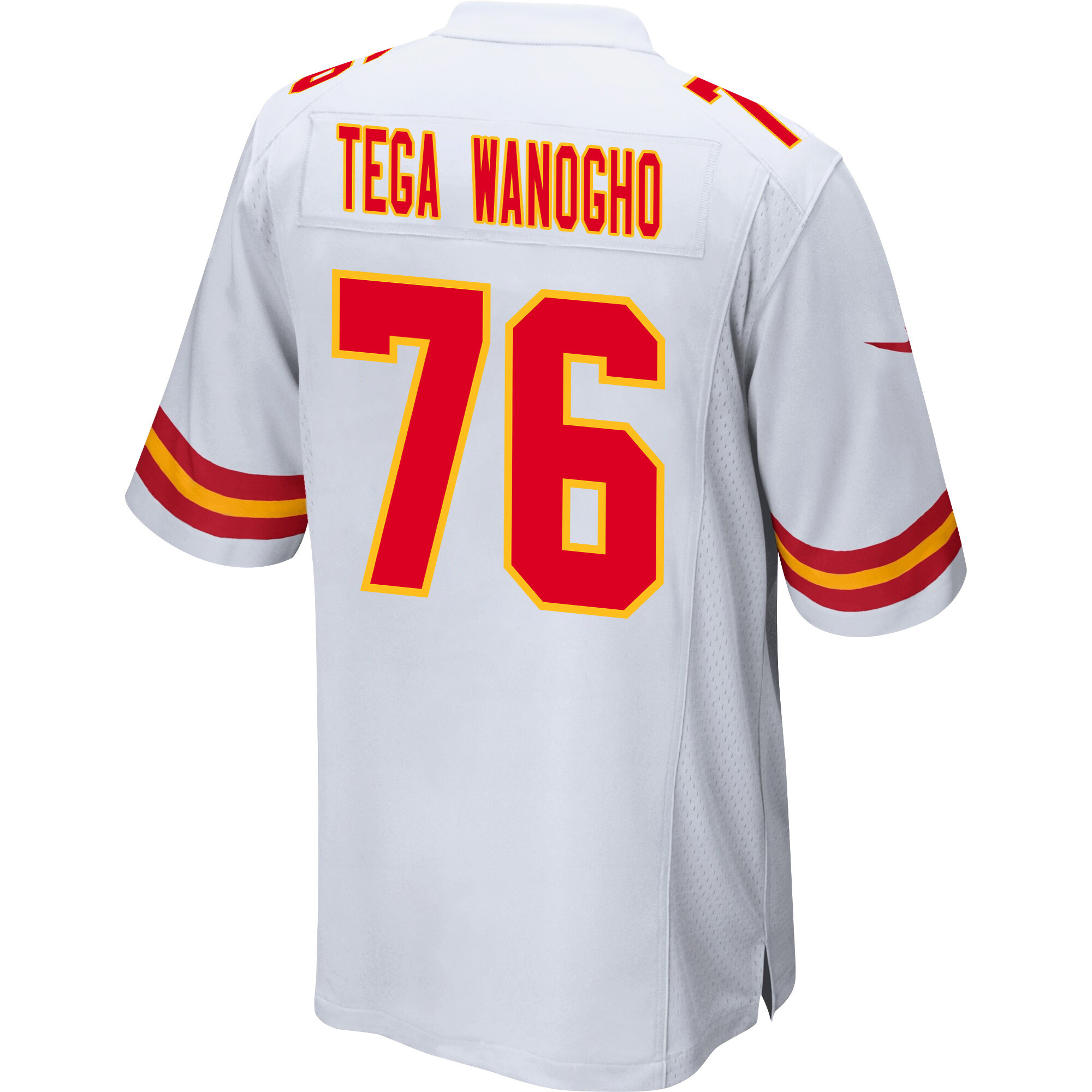 Prince Tega Wanogho #76 Kansas City Chiefs Super Bowl LVIII Champions 4 Stars Patch Game Jersey - Men's | White - Image 3