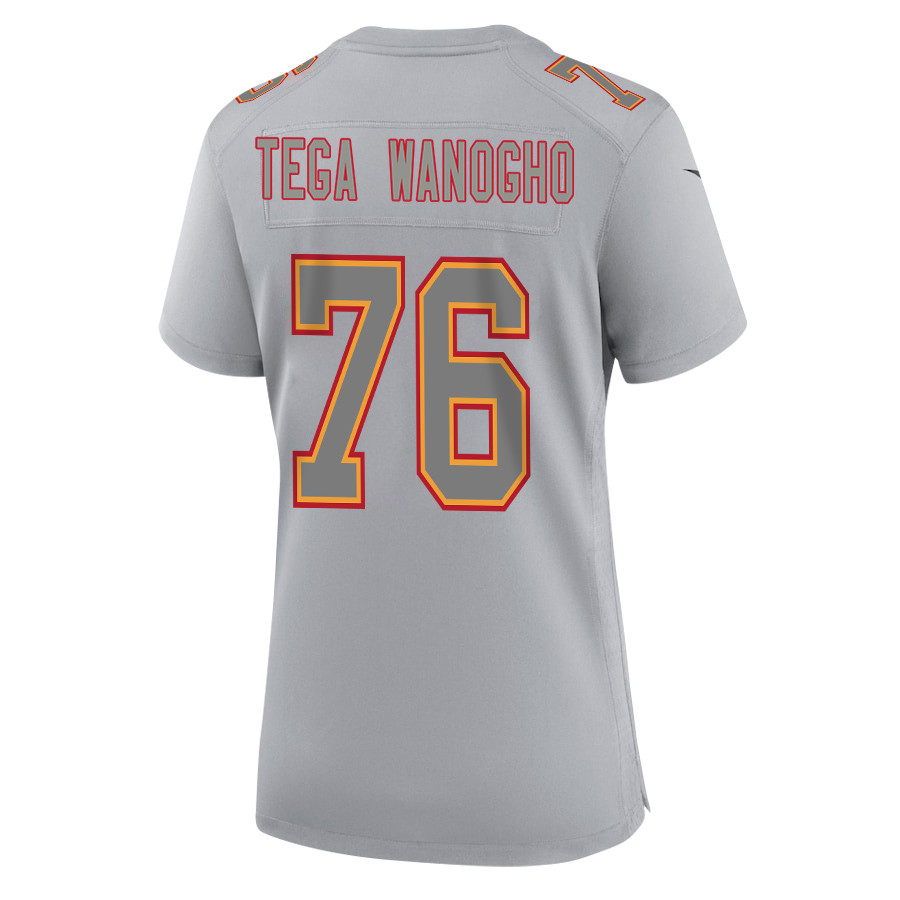 Prince Tega Wanogho #76 Kansas City Chiefs Super Bowl LVIII Champions 4X Game Jersey - Women's | Gray - Image 3