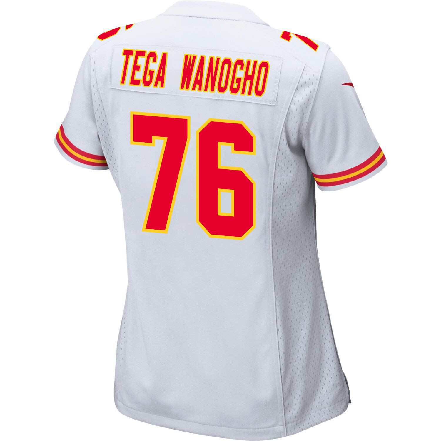 Prince Tega Wanogho #76 Kansas City Chiefs Super Bowl LVIII Patch Game Jersey - Women's | White - Image 3