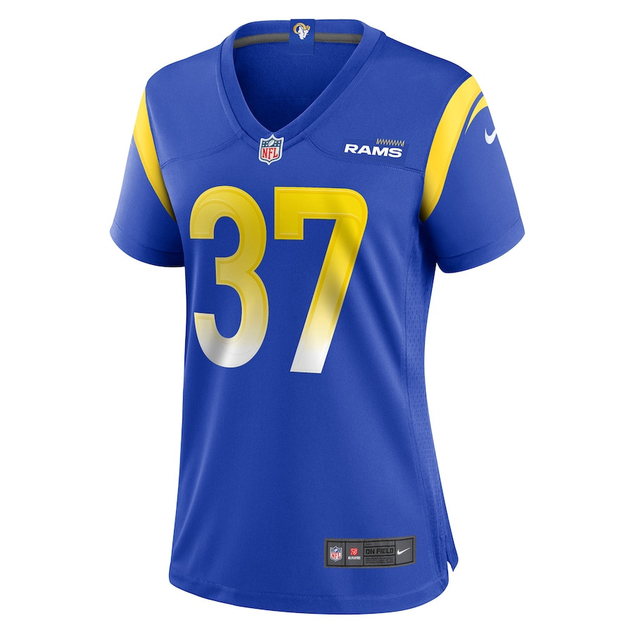 Alternative view of Quentin Lake #37 Los Angeles Rams Game Jersey - Women's | Royal