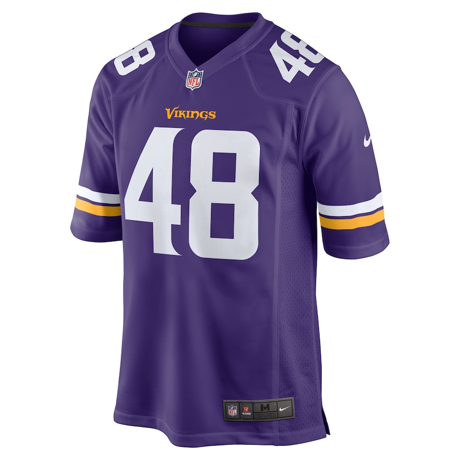 Alternative view of Quincy Roche #48 Minnesota Vikings Game Jersey - Men's | Purple