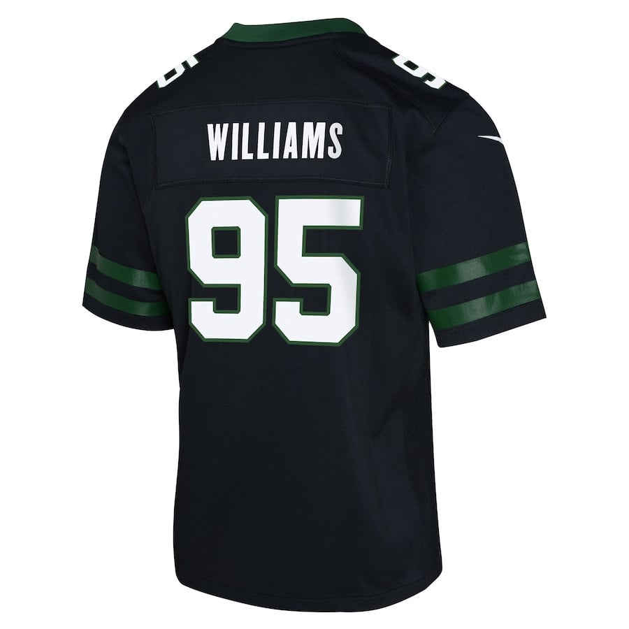 Quinnen Williams #95 New York Jets Alternate Game Jersey - Youth | Legacy Black - Image 3