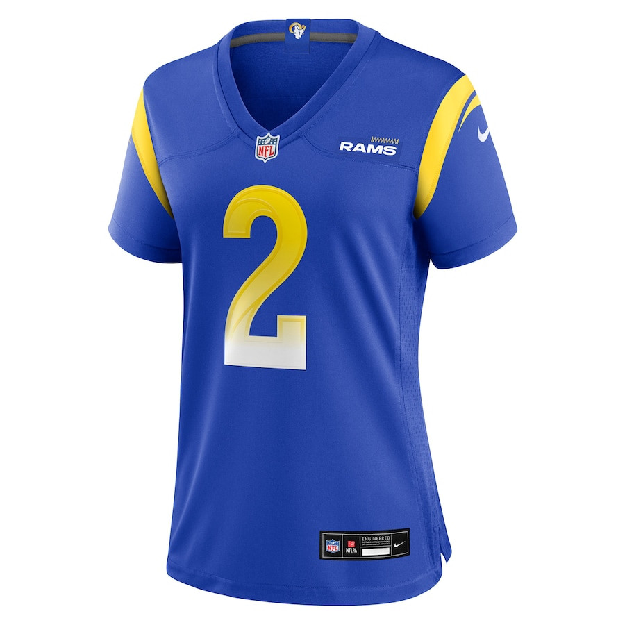 Alternative view of Quintez Cephus #2 Los Angeles Rams Game Jersey - Women's | Royal