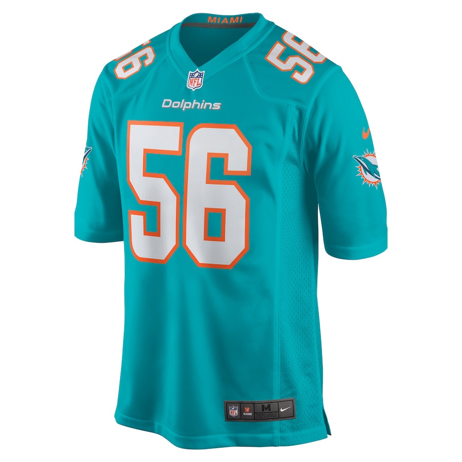 Alternative view of Quinton Bell #56 Miami Dolphins Game Jersey - Men's | Aqua