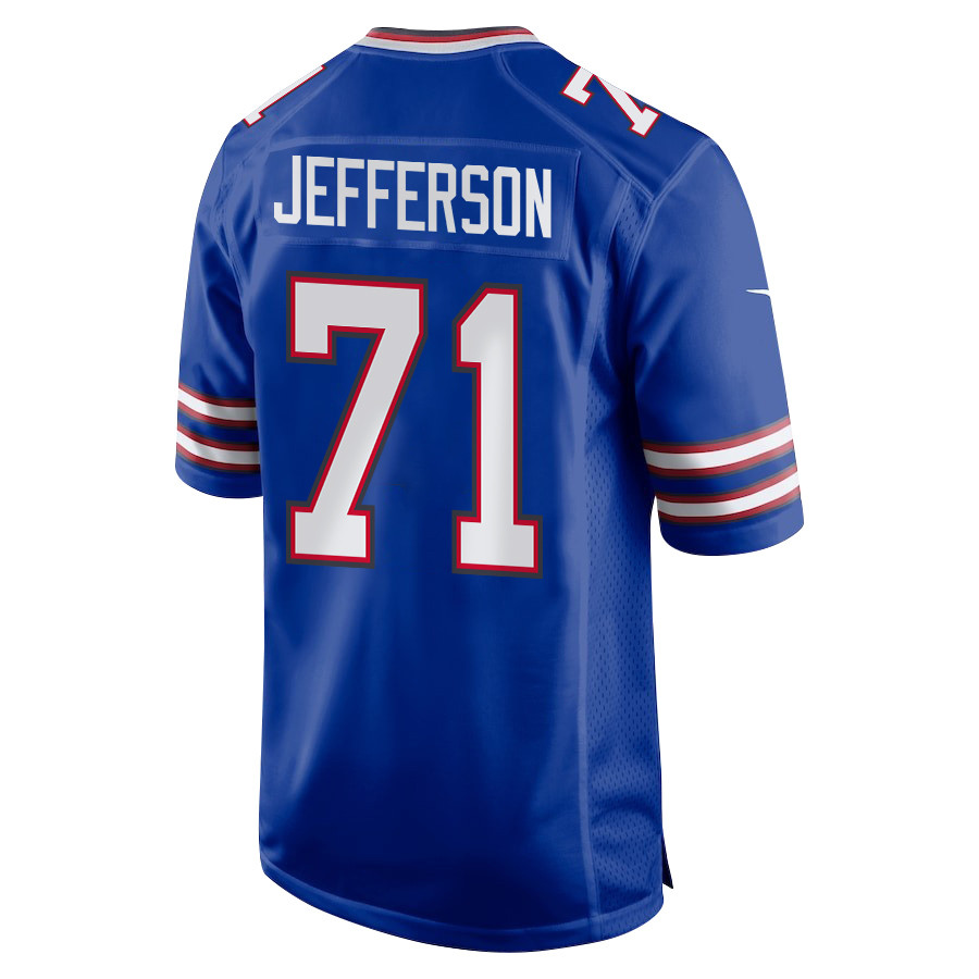 Alternative view of Quinton Jefferson #71 Buffalo Bills Super Bowl LIX Game Jersey - Men's | Royal