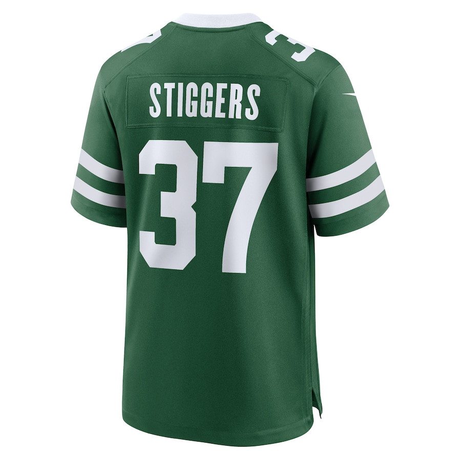 Qwan'tez Stiggers #37 New York Jets Game Jersey - Men's | Legacy Green - Image 3