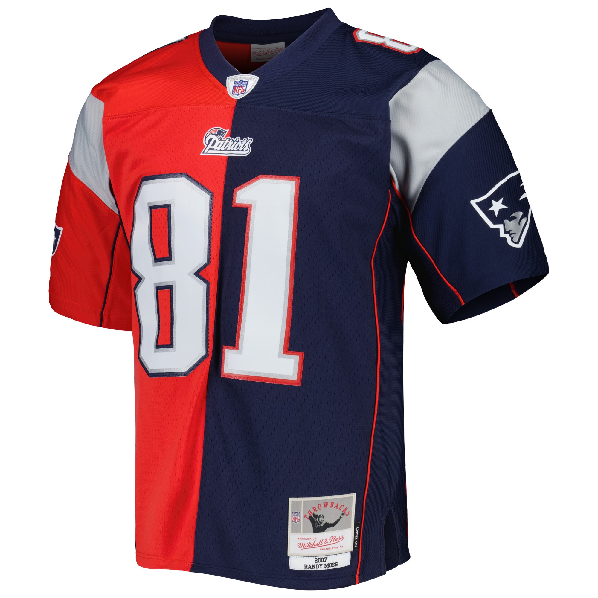 Alternative view of Randy Moss Mitchell & Ness New England Patriots Game Jersey - Men's