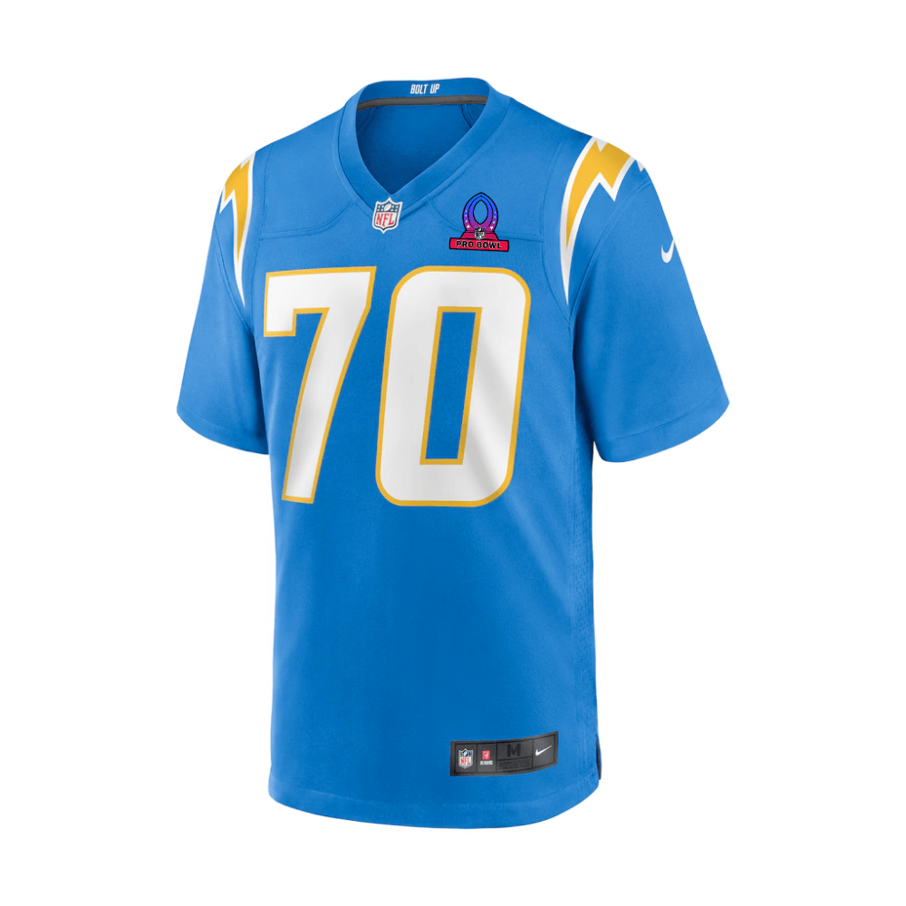 Alternative view of Rashawn Slater #70 Los Angeles Chargers Game Jersey - Men's | Powder Blue