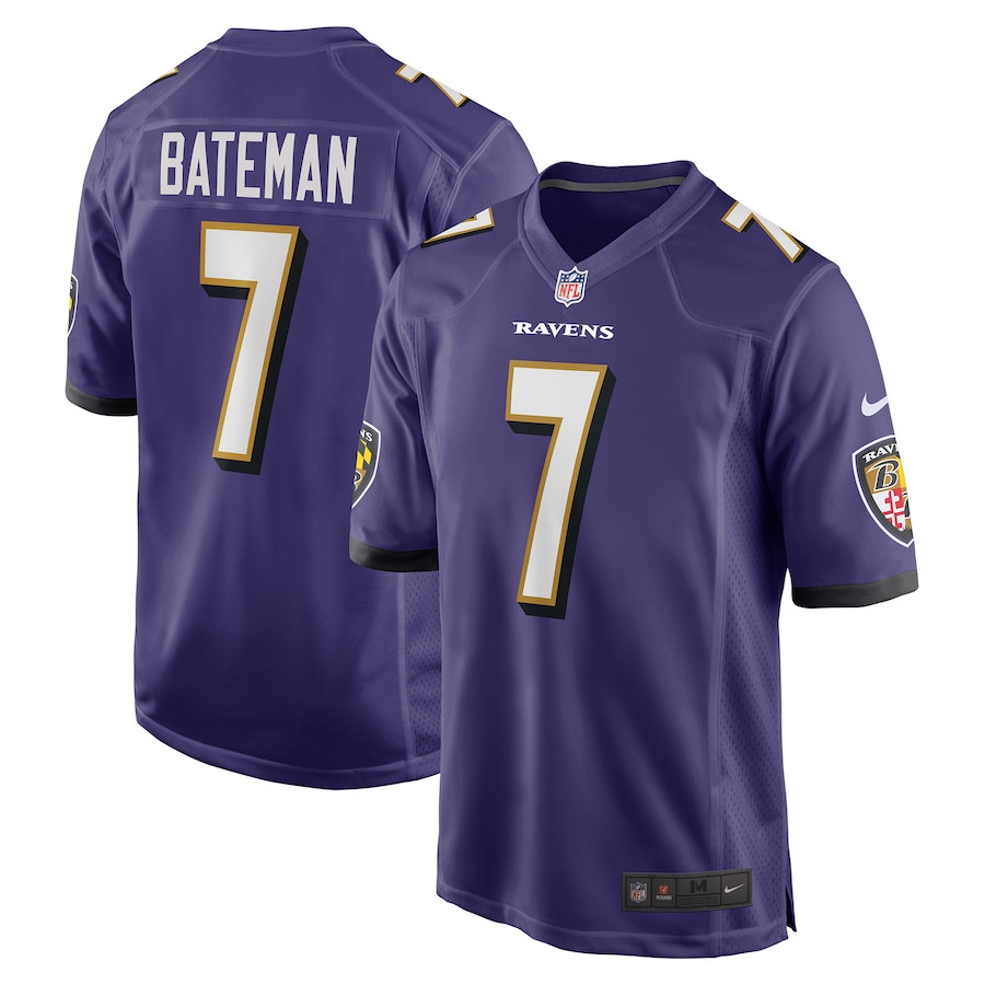 Rashod Bateman #7 Baltimore Ravens Game Jersey - Men's | Purple