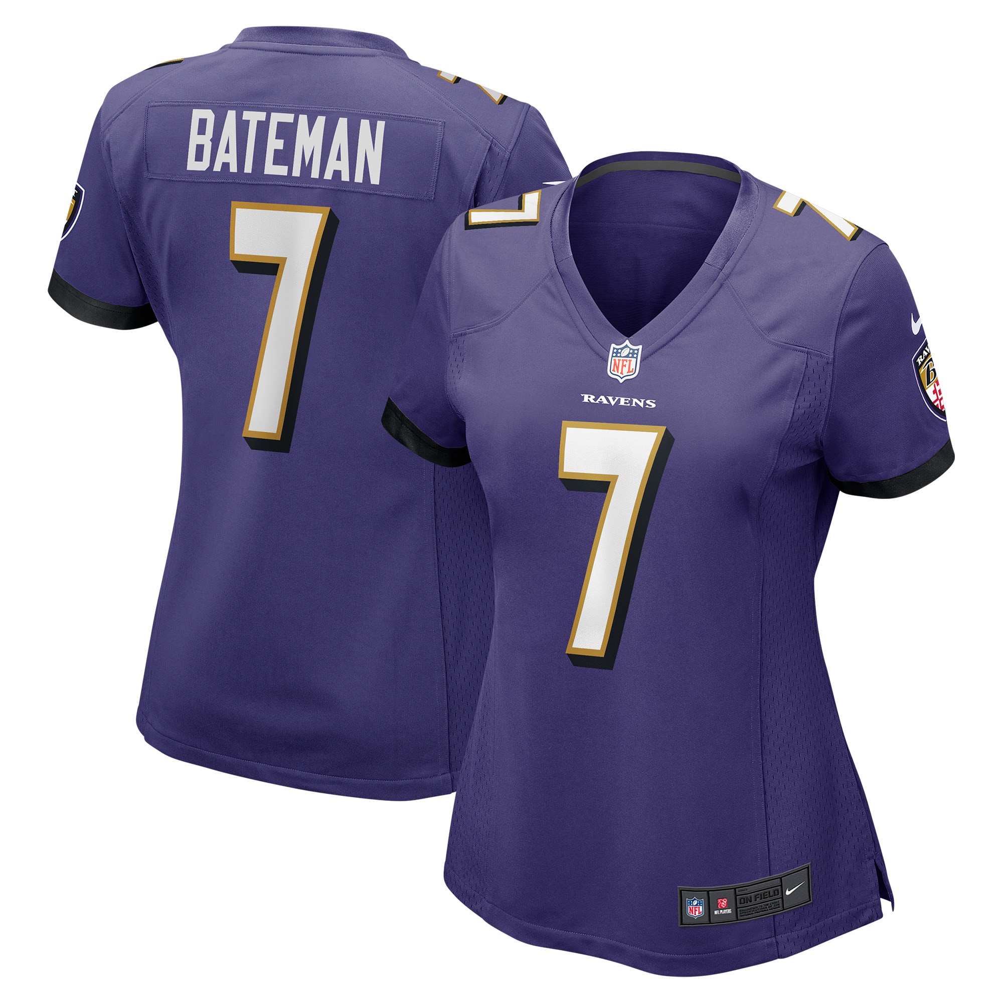 Rashod Bateman Baltimore Ravens Game Jersey - Women's