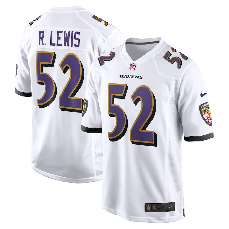Ray Lewis #52 Baltimore Ravens Game Jersey - Men's | White
