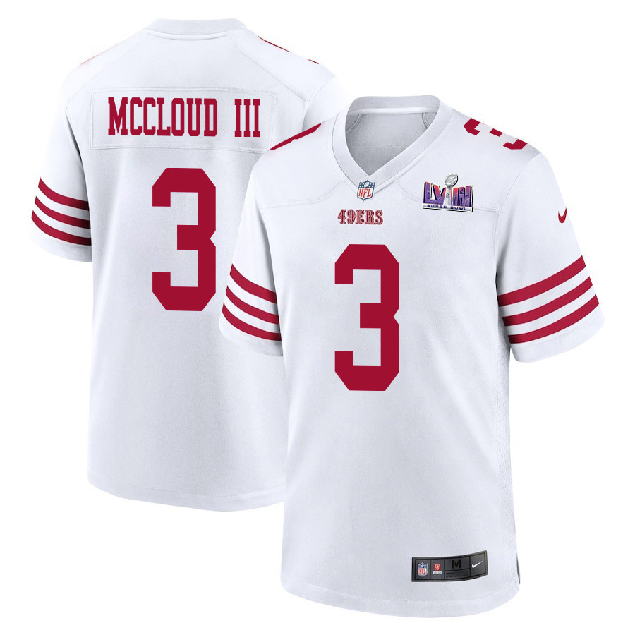Ray-Ray McCloud III #3 San Francisco 49ers Super Bowl LVIII Patch Game Jersey - Men's | White