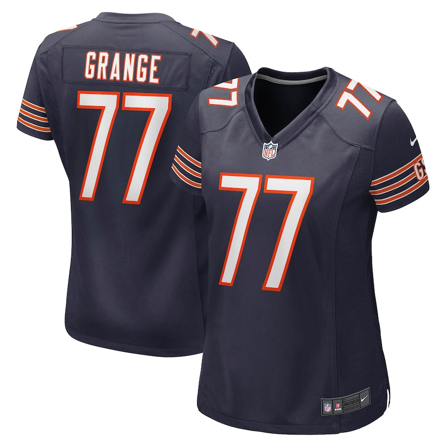 Red Grange #77 Chicago Bears Game Jersey - Women's | Navy