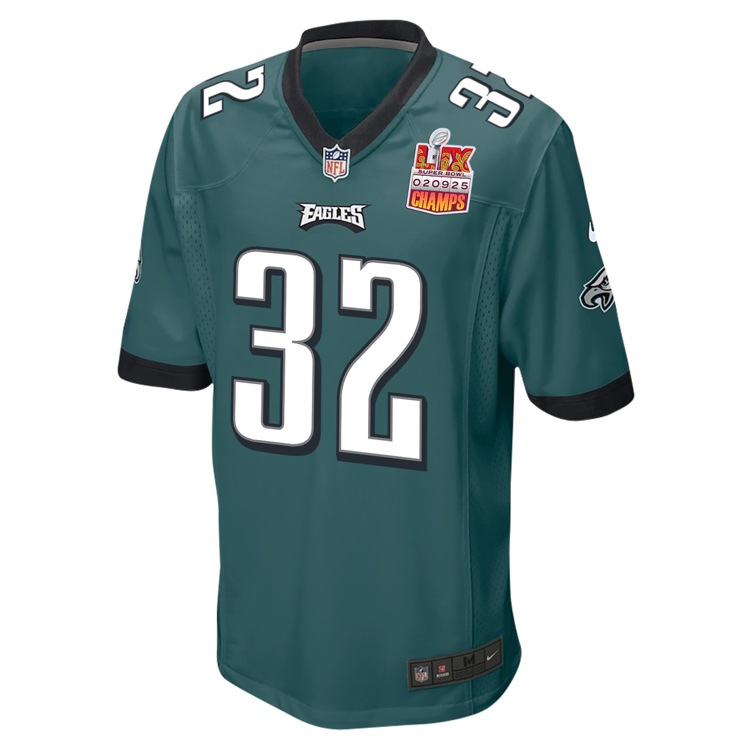 Reed Blankenship #32 Philadelphia Eagles Super Bowl LIX Champions Patch Game Jersey - Men's | Midnight Green - Image 3
