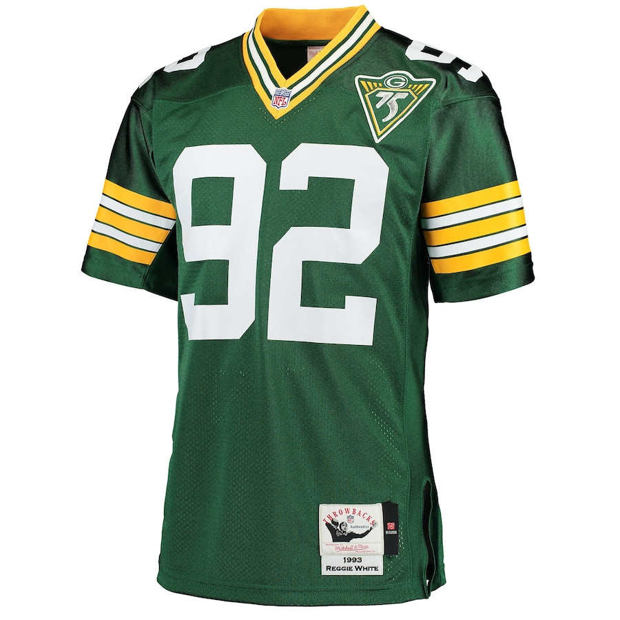 Alternative view of Reggie White #92 Green Bay Packers Throwback Game Jersey - Men's | Green