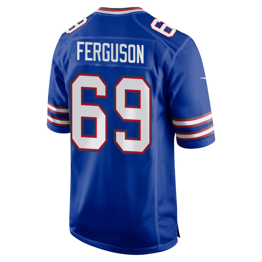 Alternative view of Reid Ferguson #69 Buffalo Bills Super Bowl LIX Game Jersey - Men's | Royal
