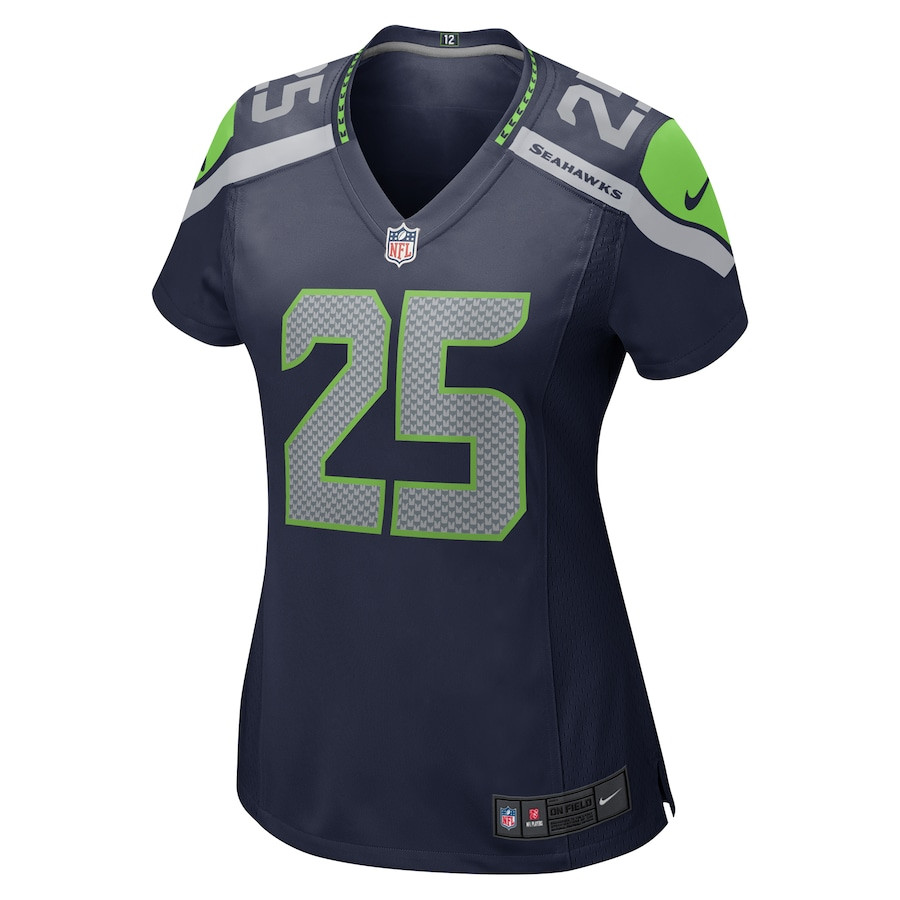 Alternative view of Richard Sherman #25 Seattle Seahawks Game Jersey - Women's | College Navy