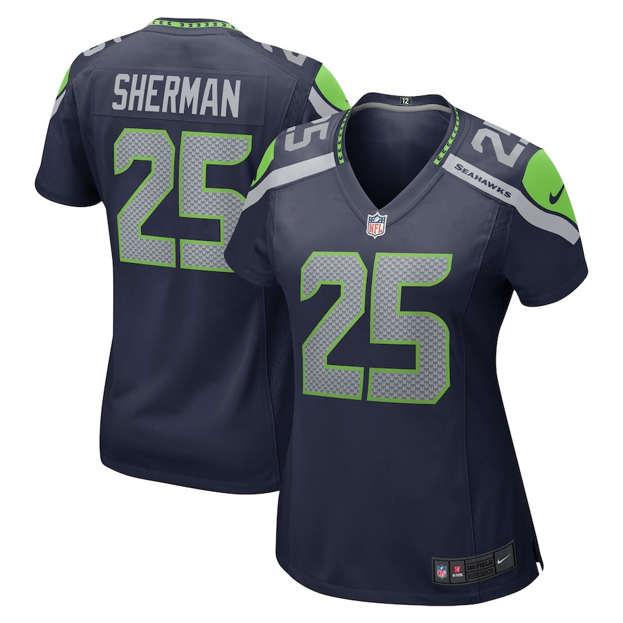 Richard Sherman #25 Seattle Seahawks Game Jersey - Women's | College Navy