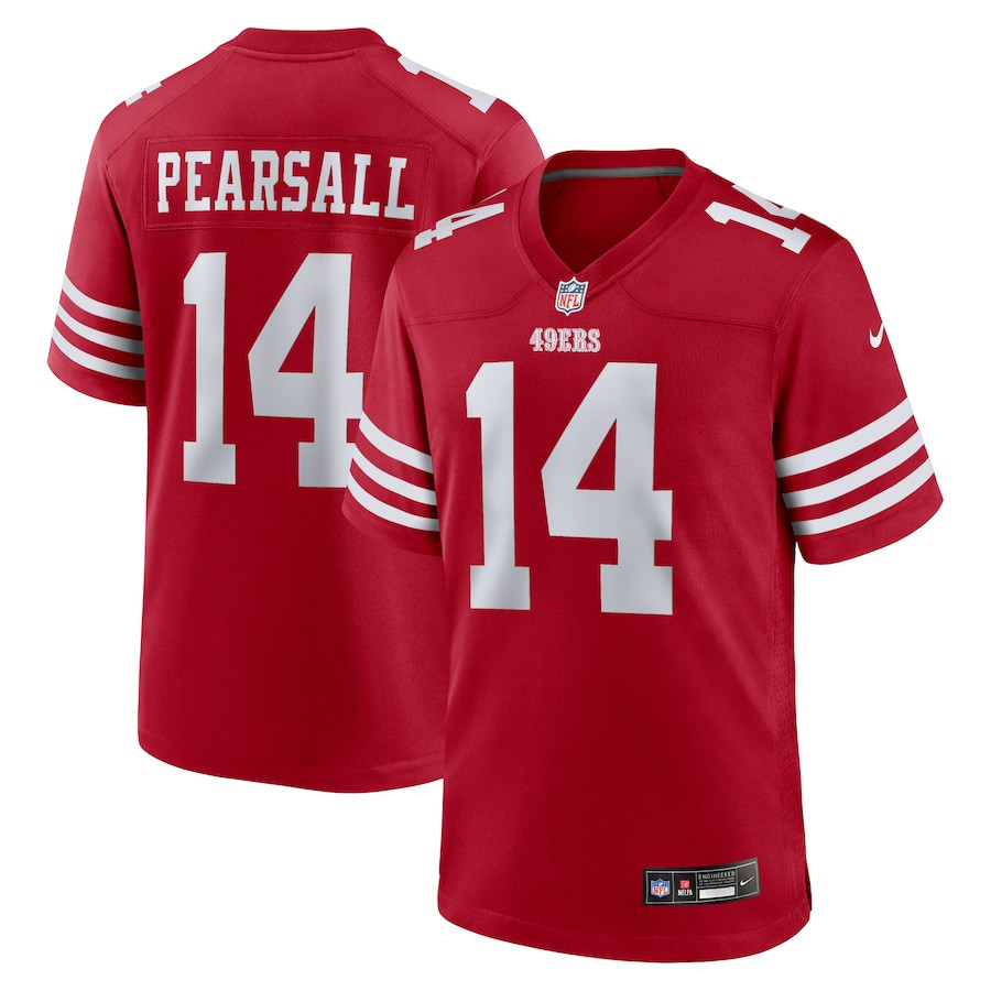 Ricky Pearsall #14 San Francisco 49ers Game Jersey - Men's | Scarlet