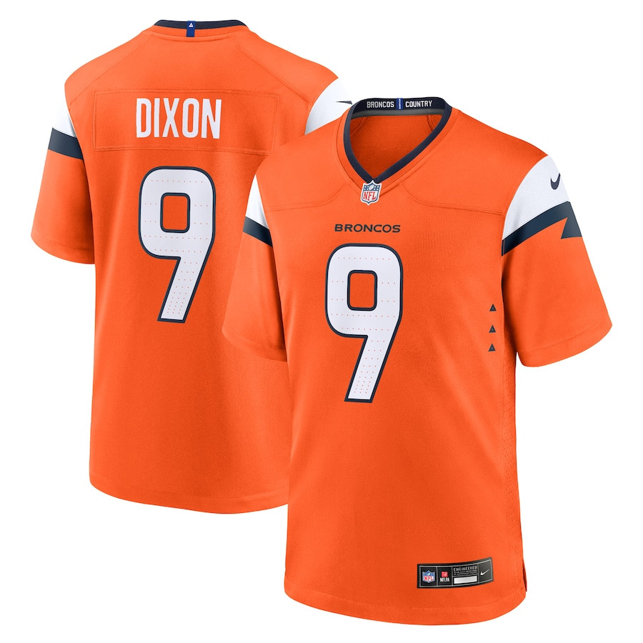 Riley Dixon #9 Denver Broncos Game Jersey - Men's | Orange