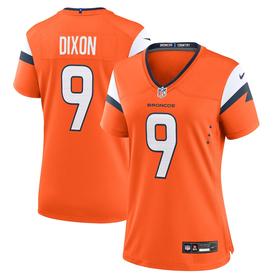 Riley Dixon #9 Denver Broncos Game Jersey - Women's | Orange