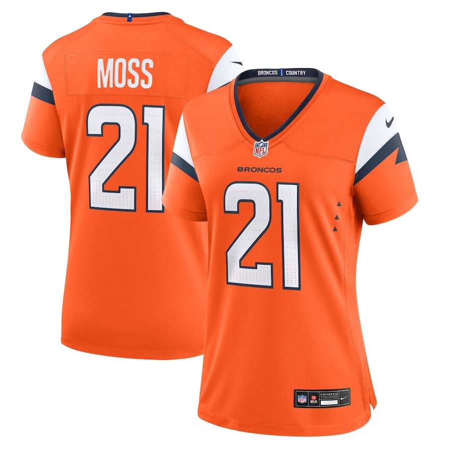 Riley Moss #21 Denver Broncos Game Jersey - Women's | Orange