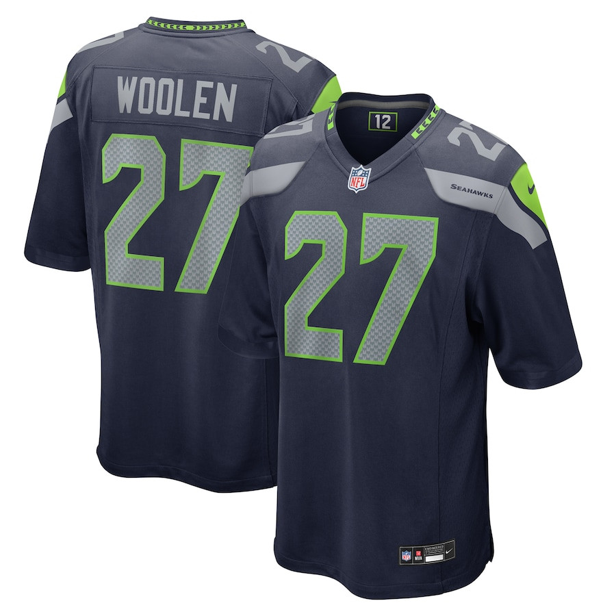 Riq Woolen #27 Seattle Seahawks Game Jersey - Men's | College Navy