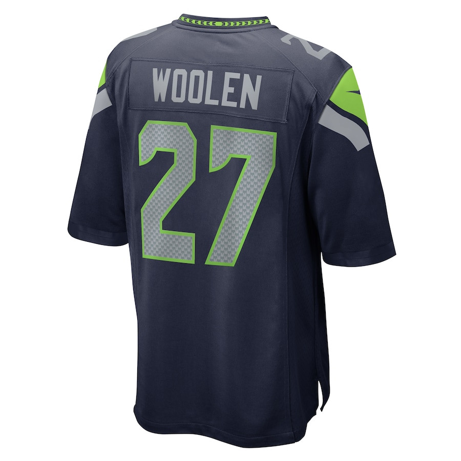 Riq Woolen #27 Seattle Seahawks Game Jersey - Men's | College Navy - Image 3
