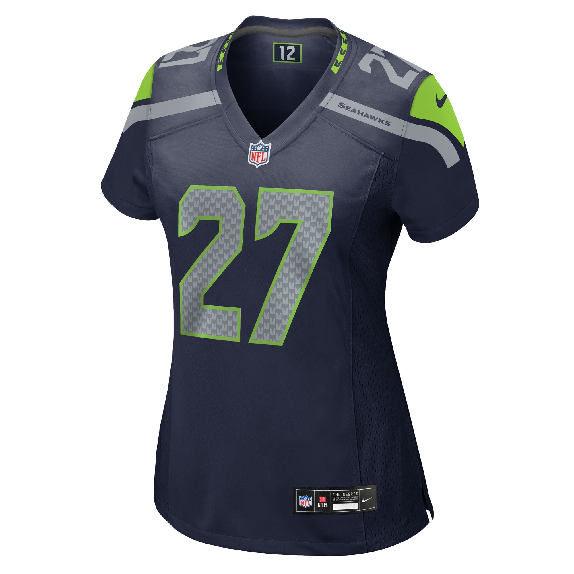 Alternative view of Riq Woolen Seattle Seahawks Game Jersey - Women's