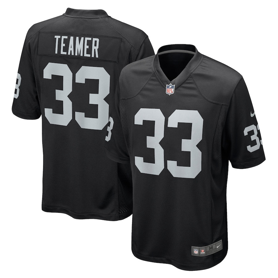 Roderic Teamer #33 Las Vegas Raiders Game Jersey - Men's | Black