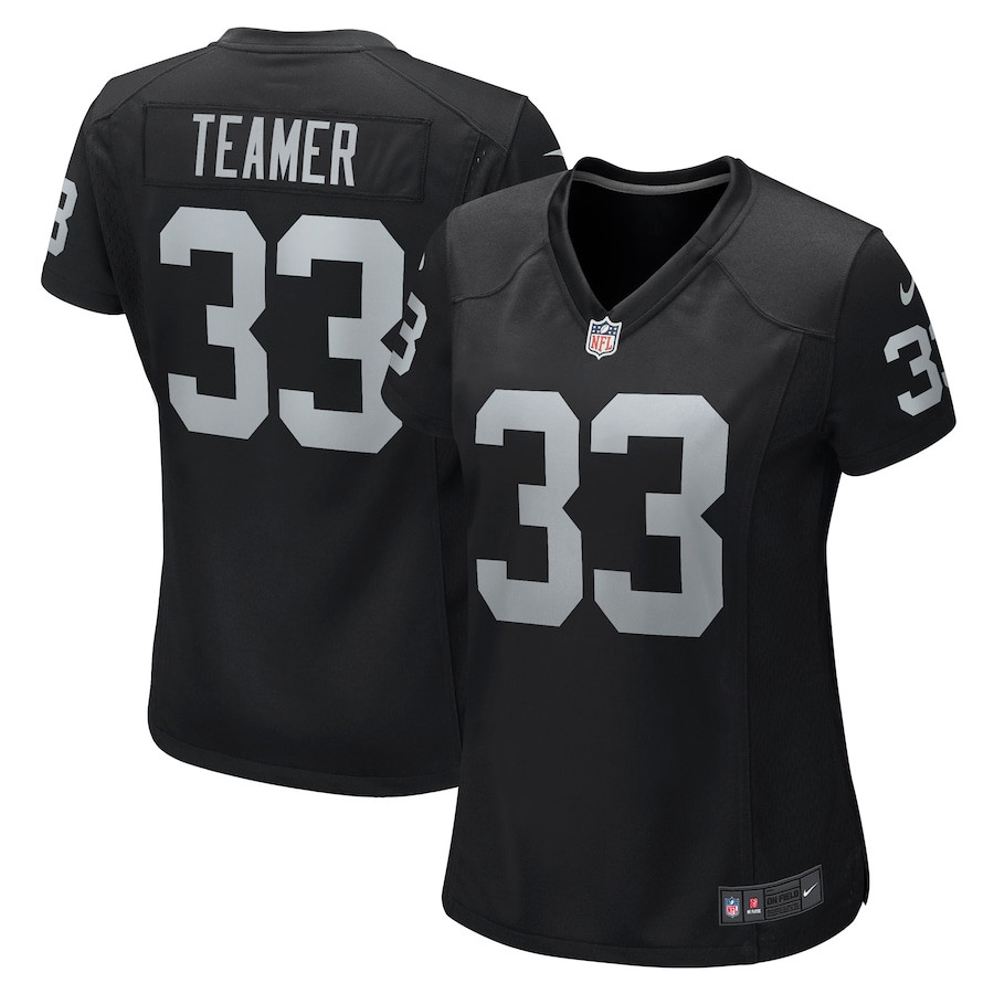 Roderic Teamer #33 Las Vegas Raiders Game Jersey - Women's | Black