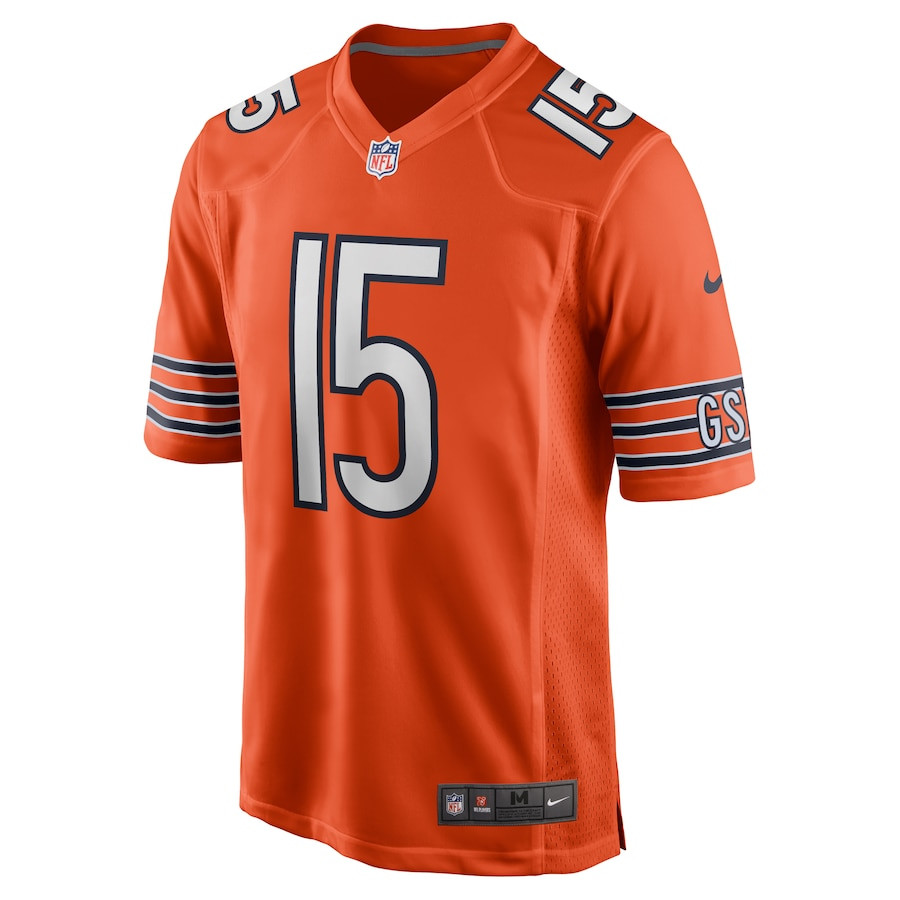 Alternative view of Rome Odunze #15 Chicago Bears Alternate Game Jersey - Men's | Orange
