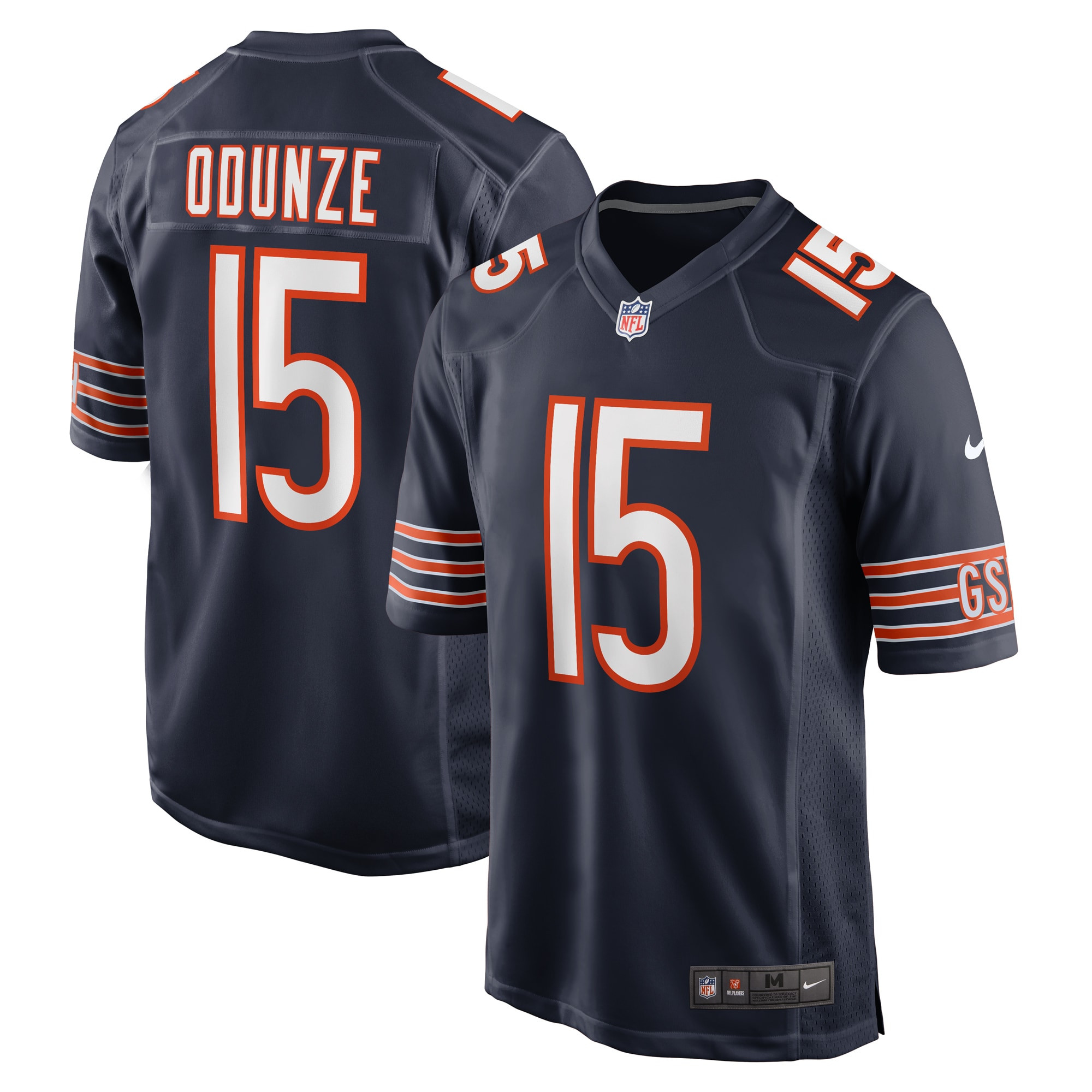 Rome Odunze #15 Chicago Bears Game Jersey - Men's | Navy