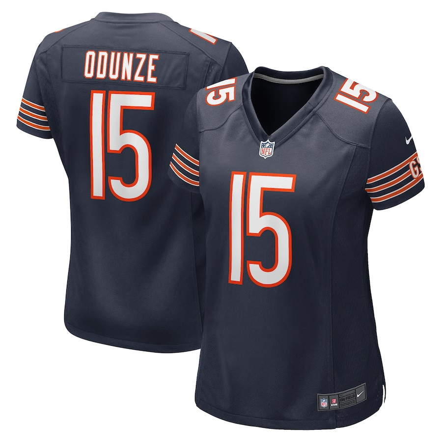 Rome Odunze #15 Chicago Bears Game Jersey - Women's | Navy