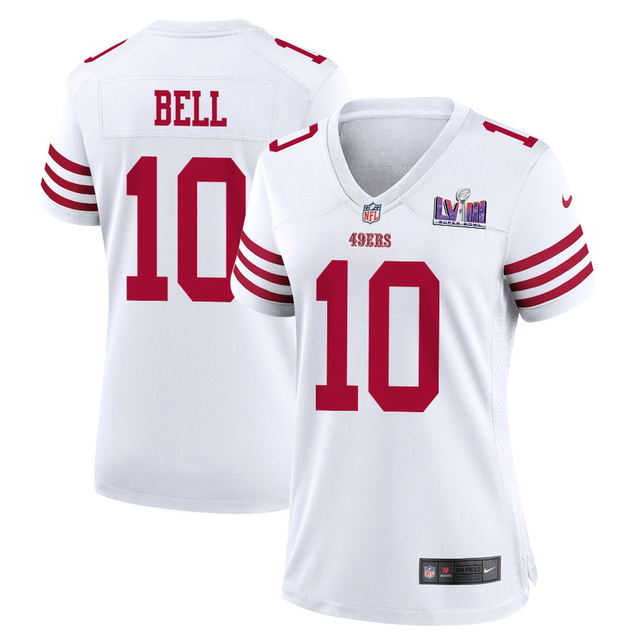 Ronnie Bell #10 San Francisco 49ers Super Bowl LVIII Patch Game Jersey - Women's | White