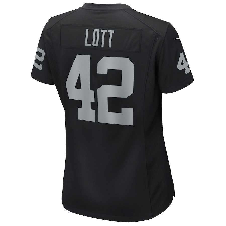 Ronnie Lott #42 Las Vegas Raiders Game Jersey - Women's | Black - Image 3