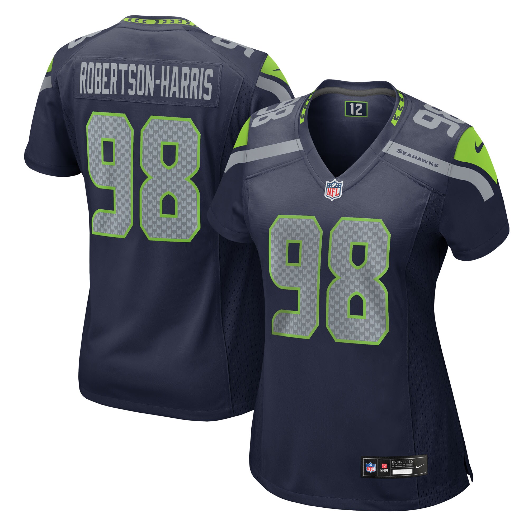 Roy Robertson-Harris Seattle Seahawks Game Jersey - Women's | Harris College Navy Team Game Jersey
