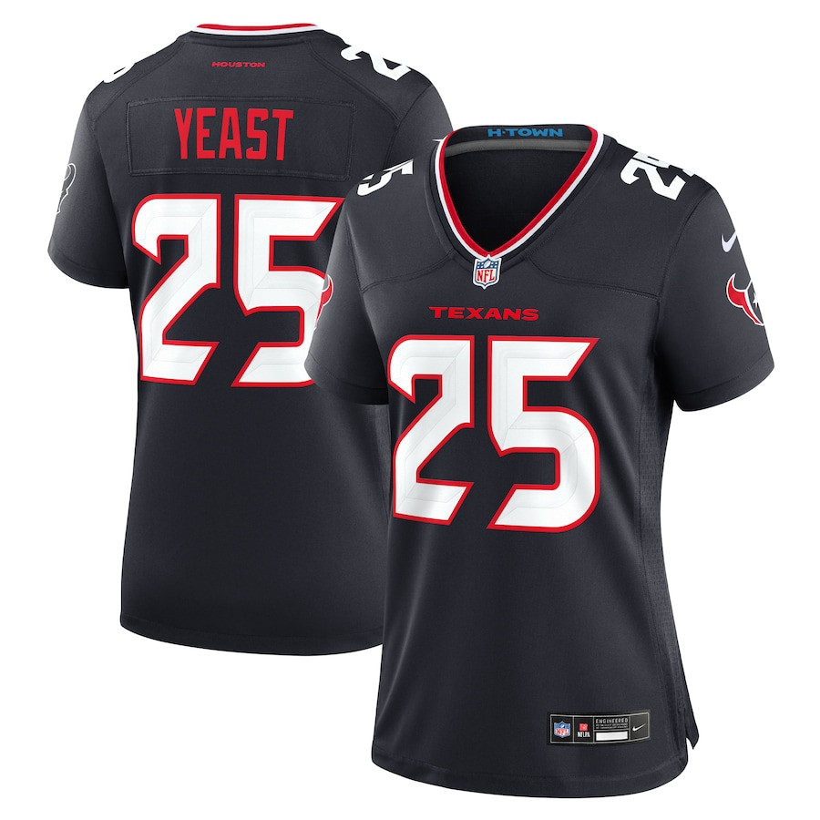 Russ Yeast #25 Houston Texans Game Jersey - Women's | Navy