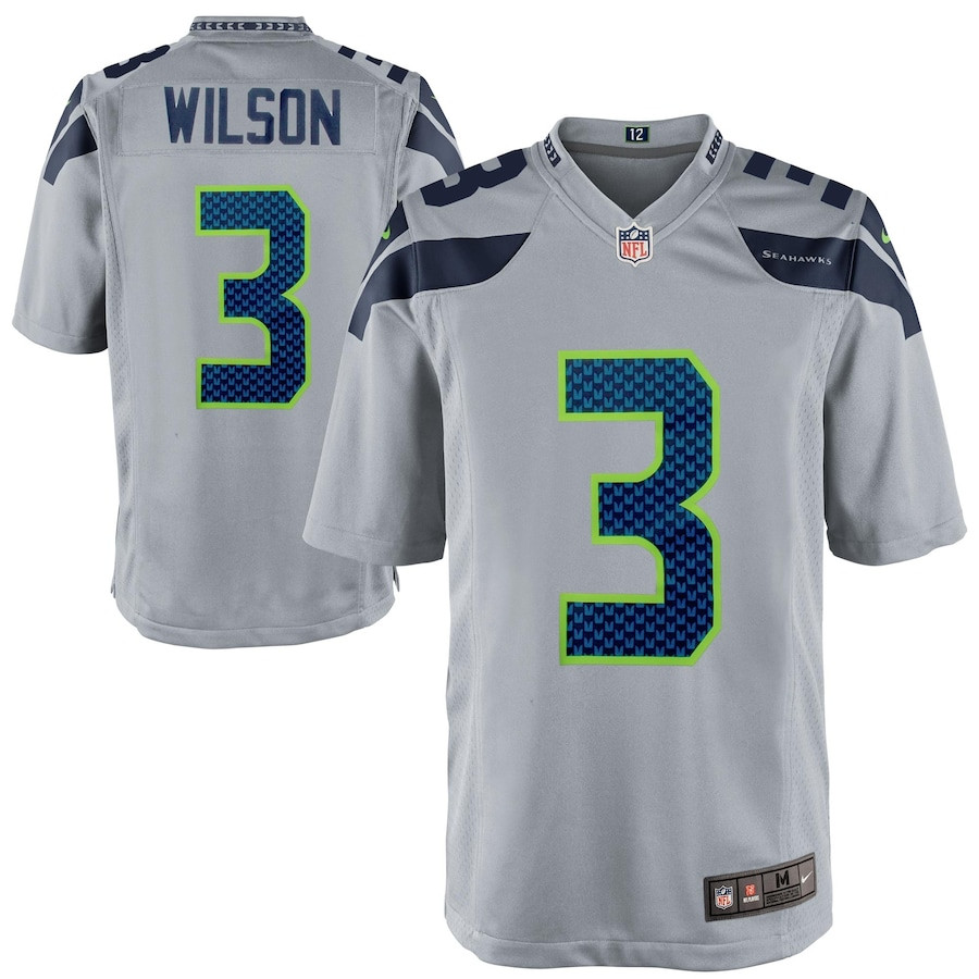 Russell Wilson #3 Seattle Seahawks Alternate Game Jersey - Men's | Gray