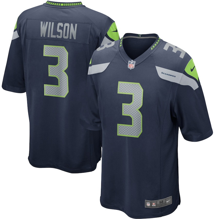 Russell Wilson #3 Seattle Seahawks Game Jersey - Men's | College Navy
