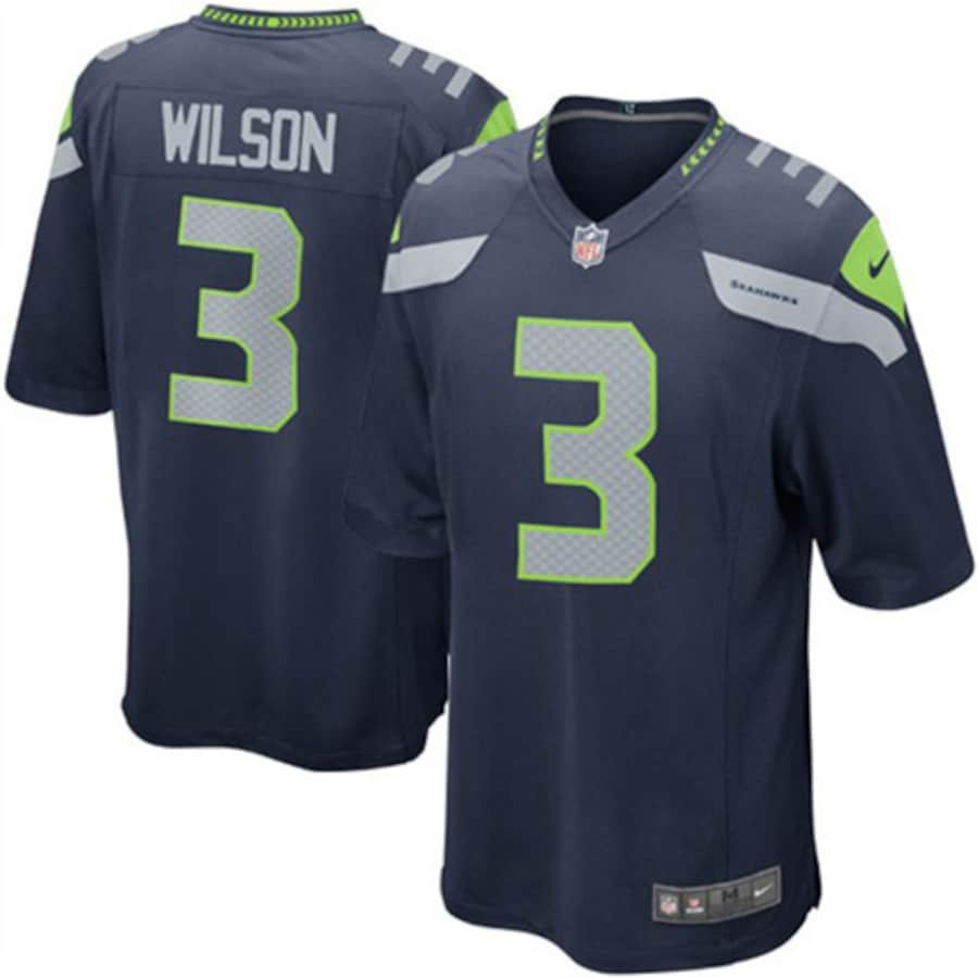 Russell Wilson #3 Seattle Seahawks Game Jersey - Youth | College Navy