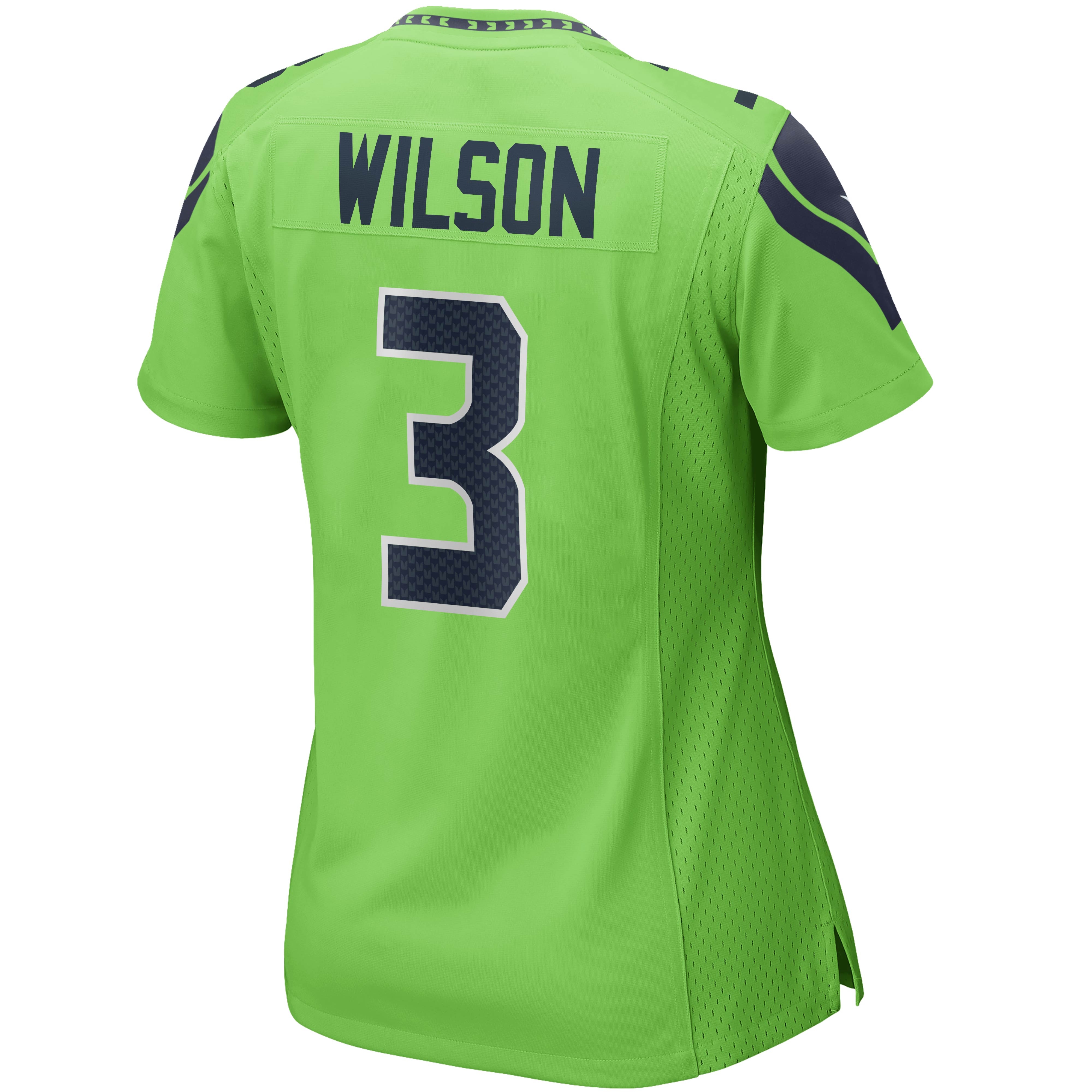 Russell Wilson Neon Seattle Seahawks Alternate Game Jersey - Women's - Image 3
