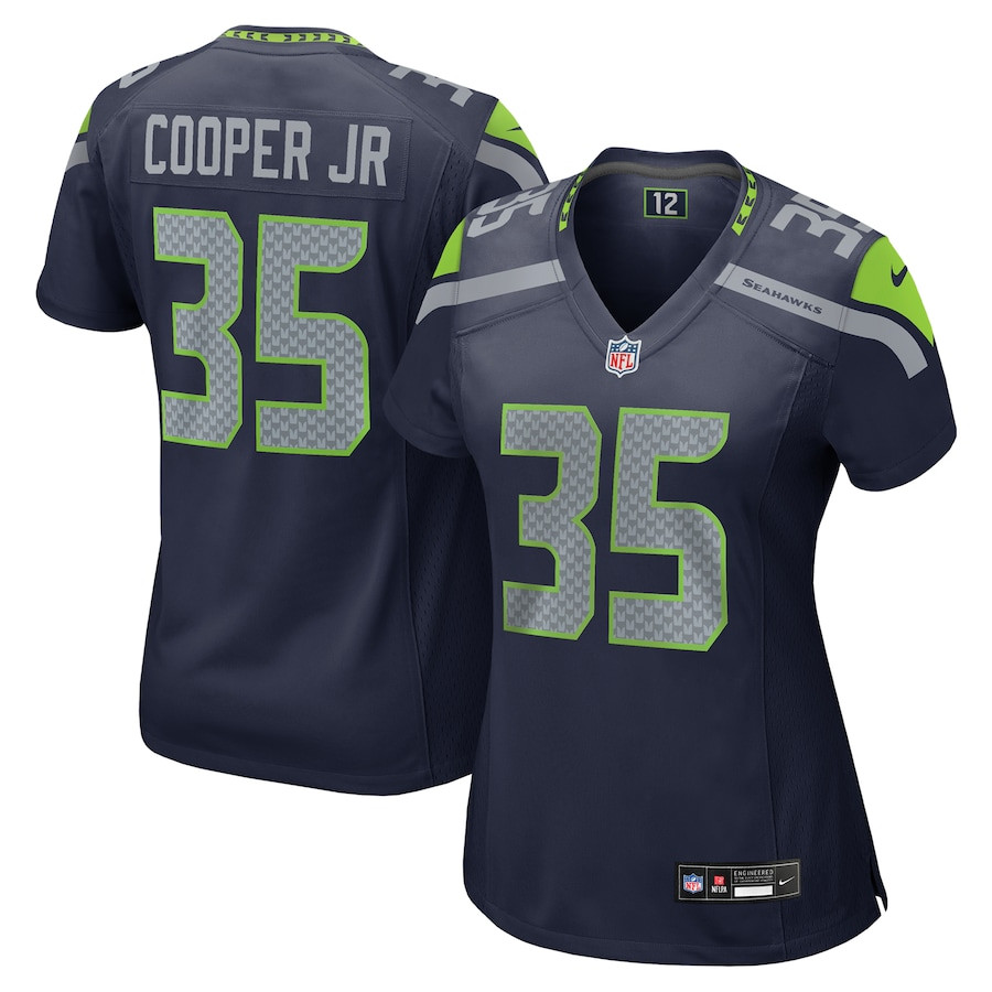 Ryan Cooper Jr. #35 Seattle Seahawks Game Jersey - Women's | College Navy