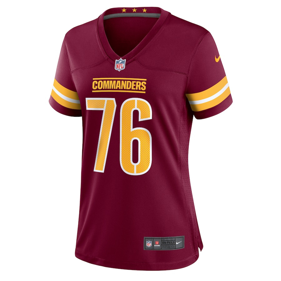 Alternative view of Sam Cosmi #76 Washington Commanders Game Jersey - Women's | Burgundy