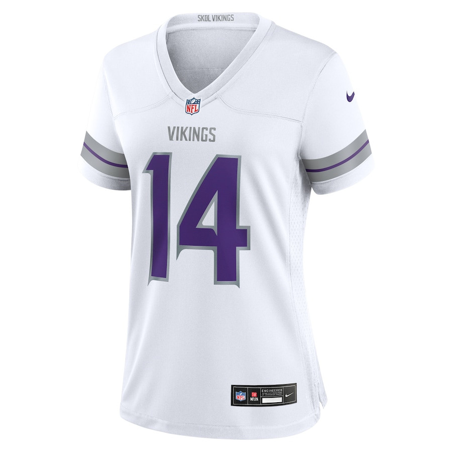 Alternative view of Sam Darnold #14 Minnesota Vikings Alternate Game Jersey - Women's | White