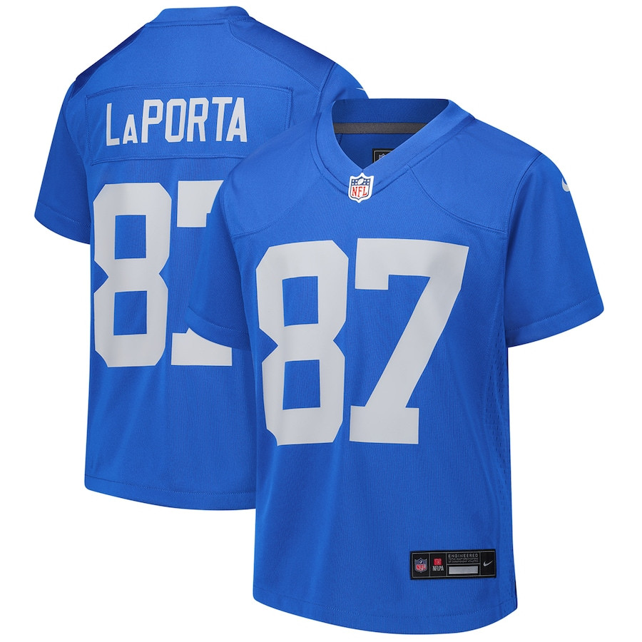 Sam LaPorta #87 Detroit Lions Alternate Game Jersey - Youth | Blue