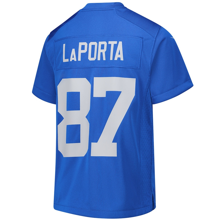 Sam LaPorta #87 Detroit Lions Alternate Game Jersey - Youth | Blue - Image 3