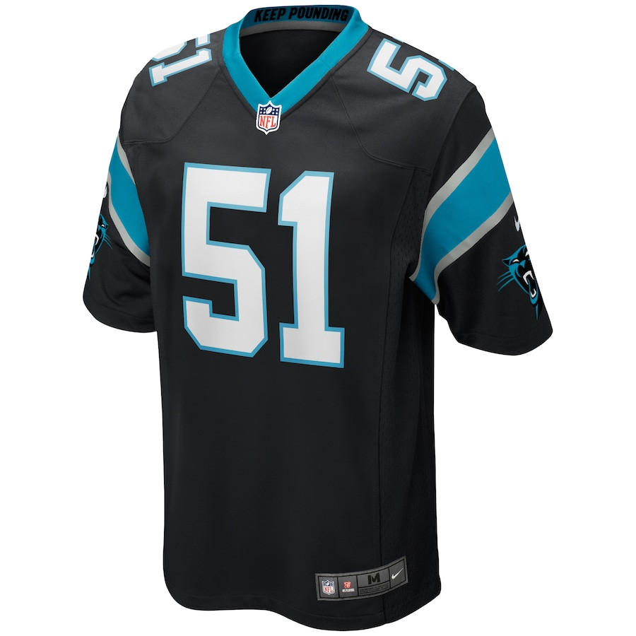 Alternative view of Sam Mills #51 Carolina Panthers Game Jersey - Men's | Black