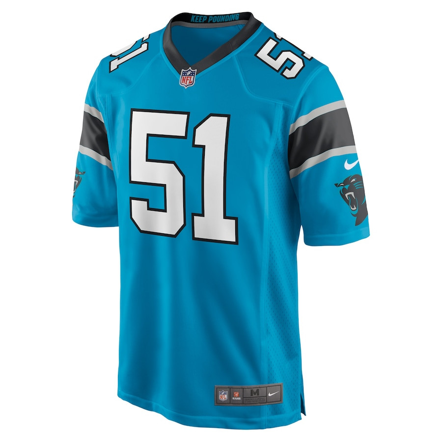 Alternative view of Sam Mills #51 Carolina Panthers Game Jersey - Men's | Blue