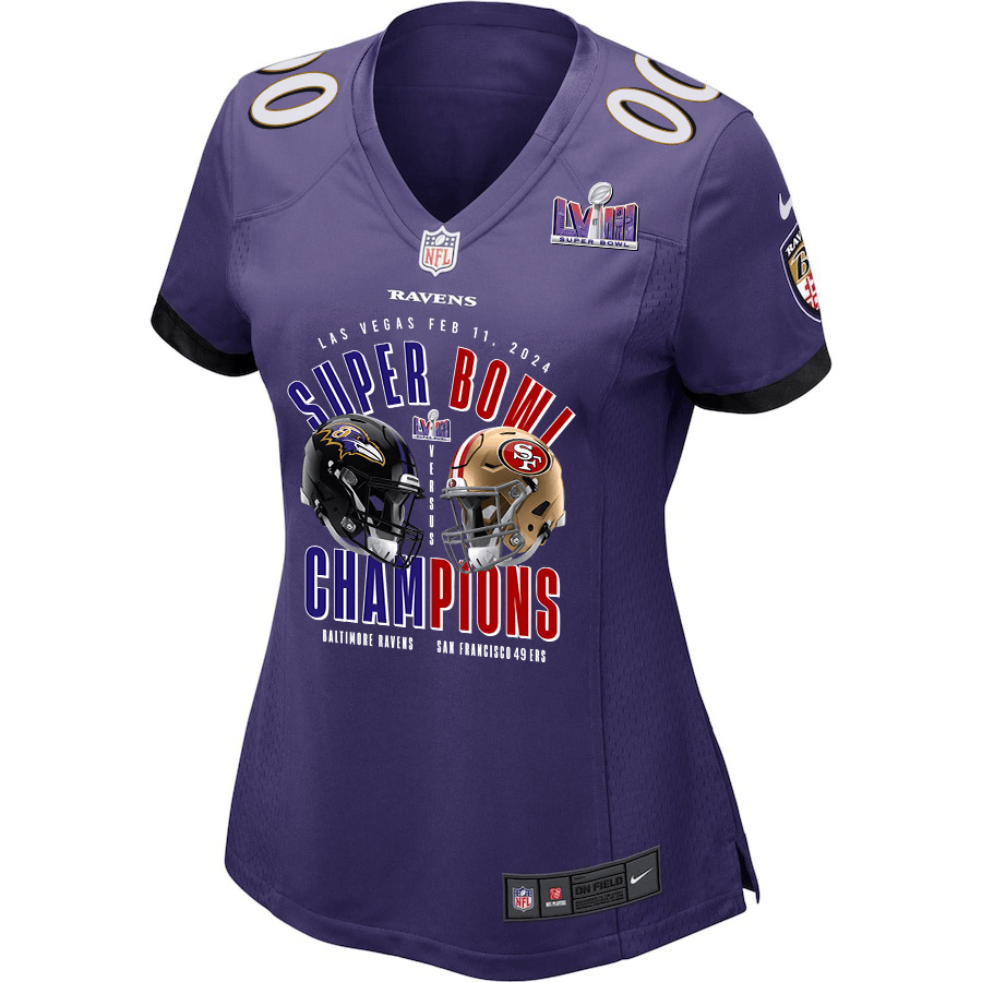 Alternative view of San Francisco 49ers Super Bowl LVIII Game Jersey - Women's | Purple